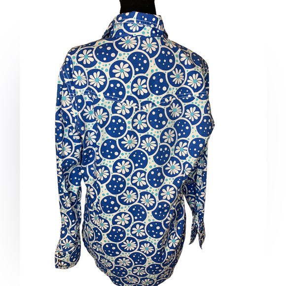 Blue Floral Western Shirt - Picture 2 of 10